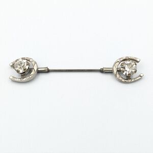 Antique Art Deco good luck two sided horseshoe stick pin / hat pin / lapel pin